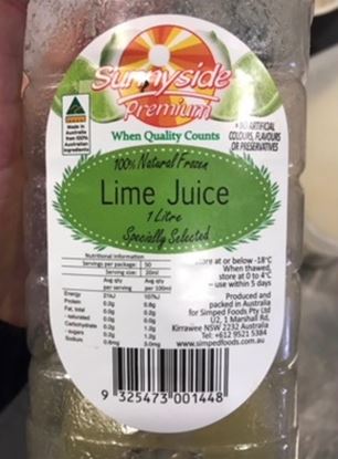 Picture of Juice, Lime 1lt (Frozen) Sunnyside (12)