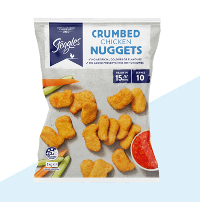 Picture of Nugget, Crumbed Chick 1Kg (6) - Steggle 