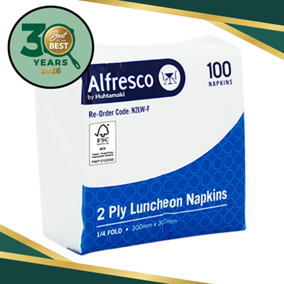 Picture of Napkin, Lun/White 2Ply (1/4) x100 (20)