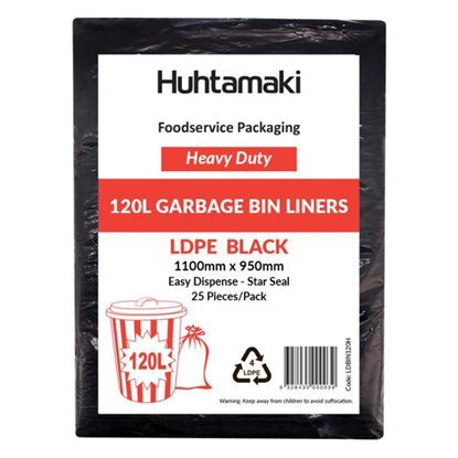 Picture of Bin Liners, H/Duty 120Lt 25 Pkt