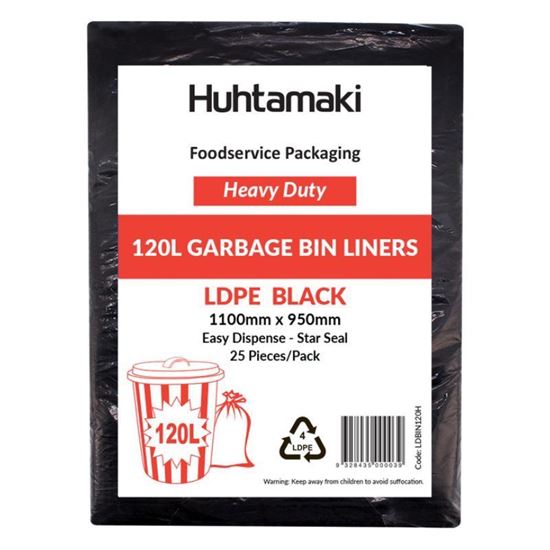 Picture of Bin Liners, H/Duty 120Lt 25 Pkt