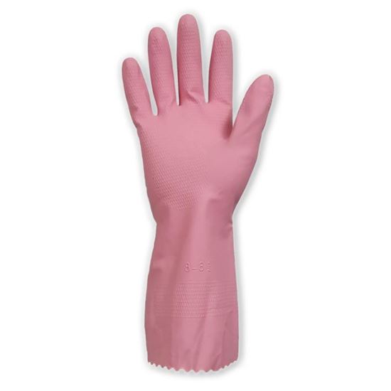 Picture of Gloves, Rubber Pink 12pk - Large