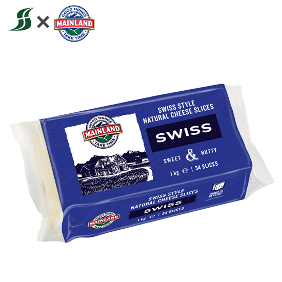 Picture of Cheese Slice, Swiss 1kg (10) - Mainland